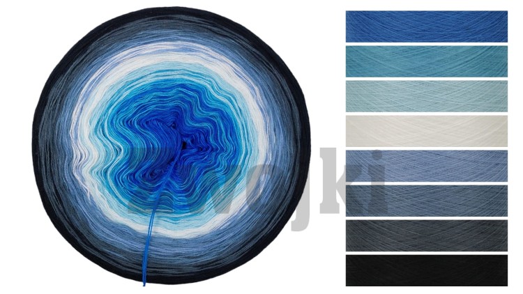 ZWOJEK Less Ba57 Scary Mary- azur/cyjan/jasny błękit/biały/blady błękit/denim/granitowy/navy