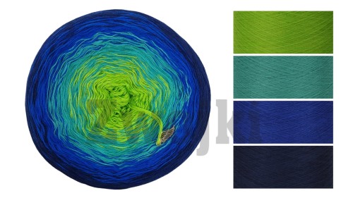 ZWOJEK Less Ba49 - zielone jabłuszko/szmaragd/kobalt/granat