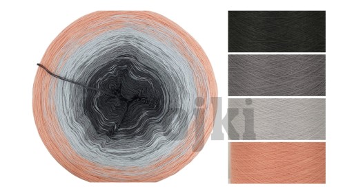 ZWOJEK Less Ba38 - Jeżówka - ciemny szary/beton/jasny szary/brzoskwinia