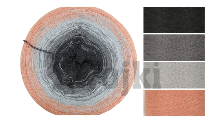 ZWOJEK Less Ba38 - Jeżówka - ciemny szary/beton/jasny szary/brzoskwinia