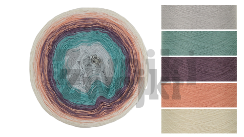 ZWOJEK Less Ba22 - jasny szary/blady fiolet/brzoskwinia/krem