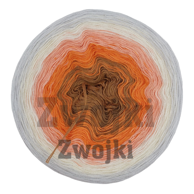 ZWOJEK Less Ba20 - ciepły brąz/mango/brzoskwinia/krem/jasny szary
