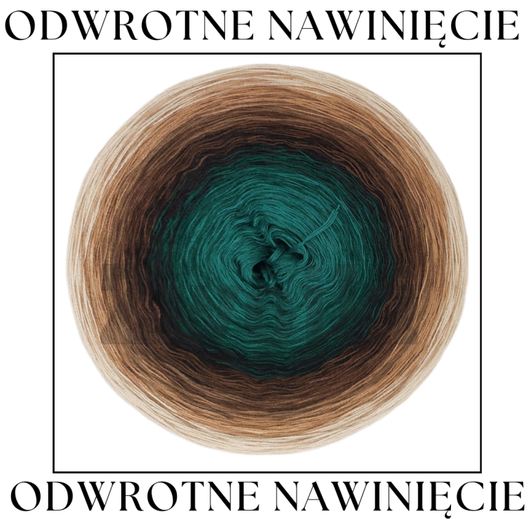 Odwrotne nawinięcie_ZWOJEK Less Ba21 - ciepły beż/ciepły brąz/orzech/brązowy/czekolada/butelkowa zieleń/ciemny szmaragd