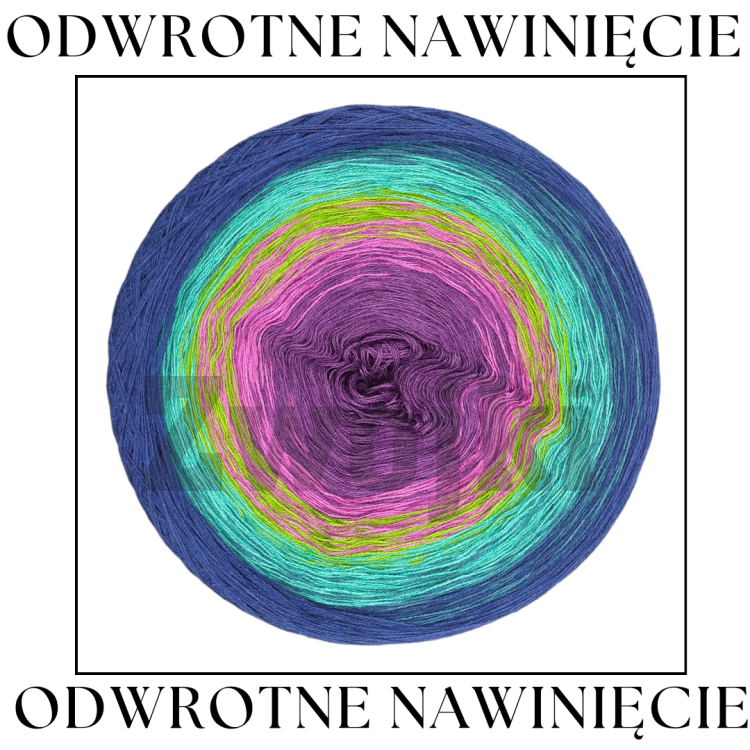 Odwrotne nawinięcie_ZWOJEK Less Ba31 - granat/petrol/morski/paproć/oleander/fiolet
