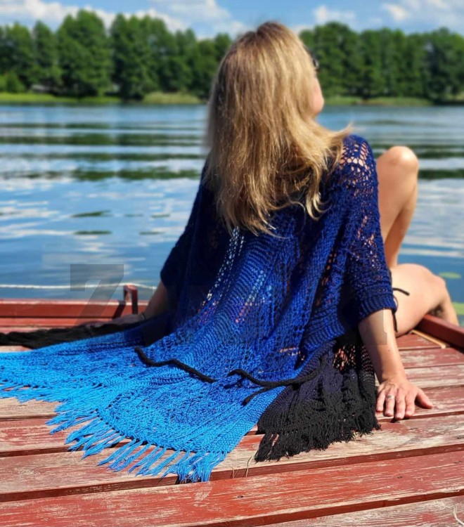 ZWOJEK Less Ba112  - Summer Nightsky by Zaplątane Linki  - navy/granat/kobalt/lazur