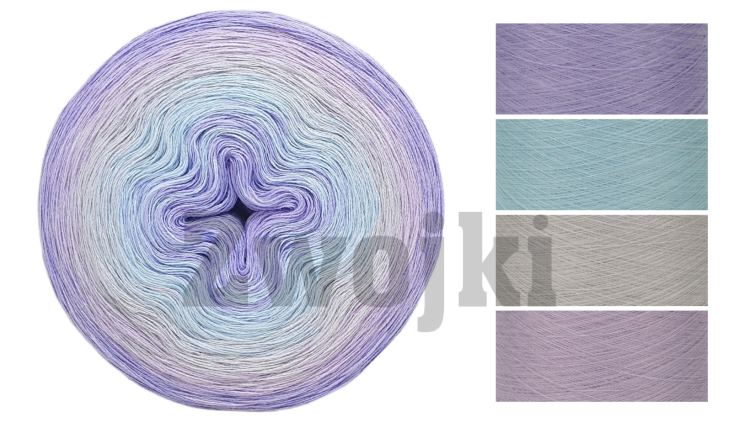 ZWOJEK Less Ba117  - Kwitnący Dzwoneczek - fiołek/jasny błękit/jasny szary/lawenda