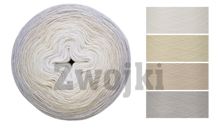 ZWOJEK Less Ba118  - Szlachcianka - biały/krem/pudrowy beż/jasny szary