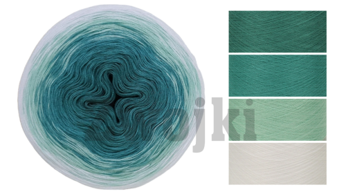 ZWOJEK Less Ba120  - Błysk Szmaragdu- morski/szmaragd/mięta/biały