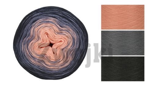 ZWOJEK Less Ba122  - Łapacz snów - brzoskwinia/sredni szary/ciemny szary