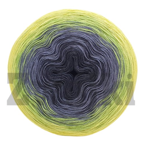 ZWOJEK Less Ba128  - Cytrynówka - ciemny szary/średni szary/jasna zieleń/żółty