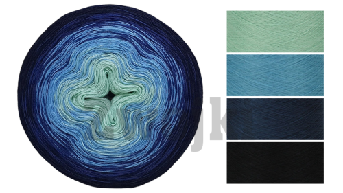 ZWOJEK Less Ba129  - Morskie tajemnice - mięta/cyjan/ciemnoniebieski/navy