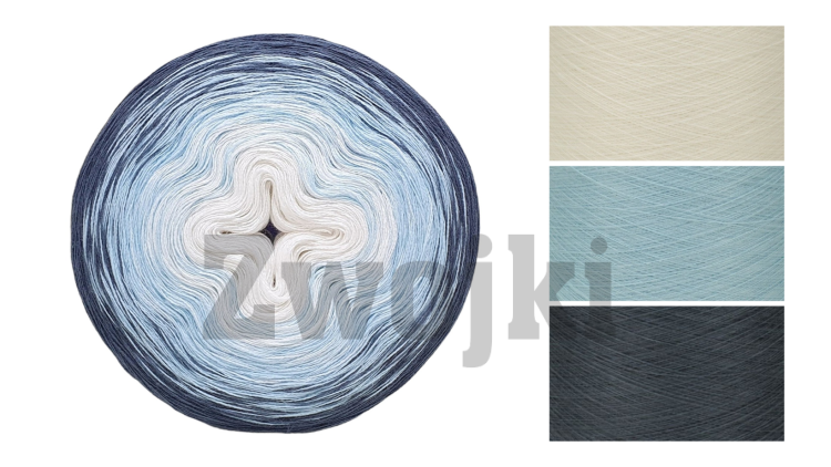 ZWOJEK Less Ba130  - Górski potok - kreda/jasny błękit/granitowy