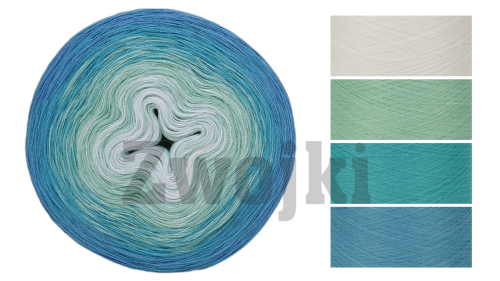 ZWOJEK Less Ba131  - Perła mórz - biały/mięta/turkus/cyjan