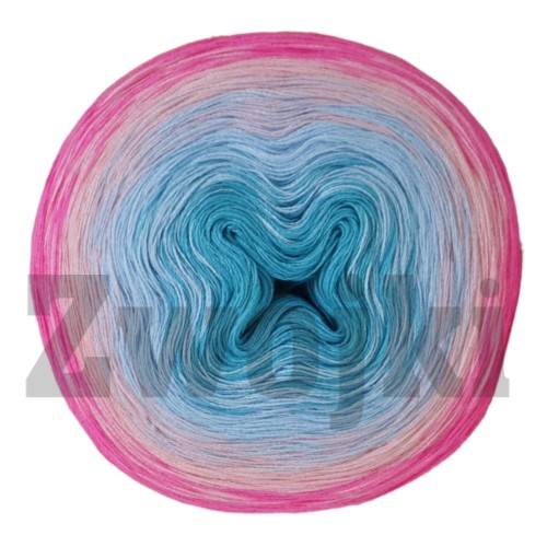 ZWOJEK Less Ba133  - Wiosenne kwiaty - turkus/jasny błękit/jasna morela/neonowy róż