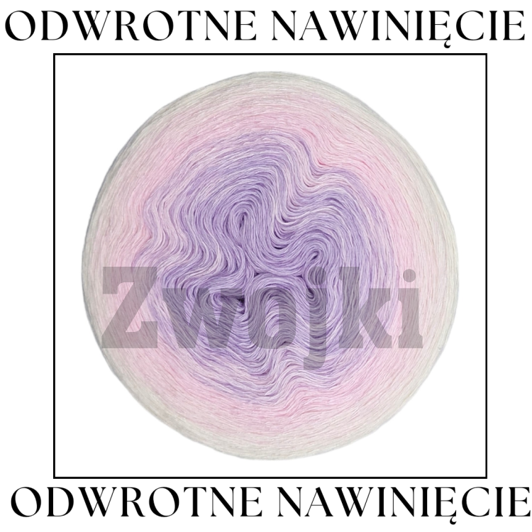 Odwrotne nawinięcie_ZWOJEK Less Ba135  - Marshmallows   - kreda/jasny róż/lawenda