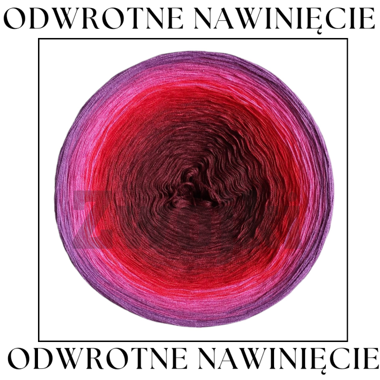Odwrotne nawinięcie_ZWOJEK Less Ba91 - oleander/piwonia/fuksja/ognista czerwień/jasny czerwony/burgund/malaga/morwa