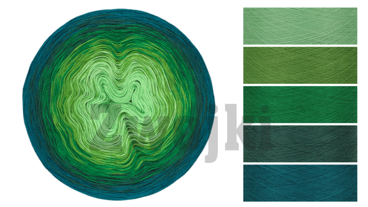 ZWOJEK Less Ba113  - Nebula by Zaplątane Linki  - ogórek/zieleń/absynt/ciemny  szmaragd/malachit