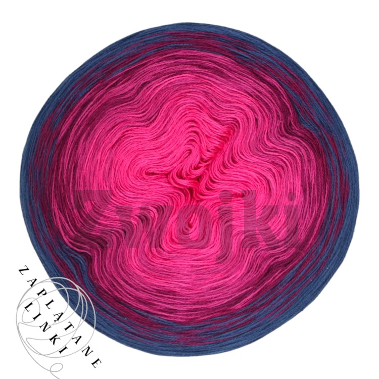 ZWOJEK Less Ba114  - Tropical Sunset by Zaplątane Linki  - fuksja/piwonia/jeżyna/ciemnoniebieski