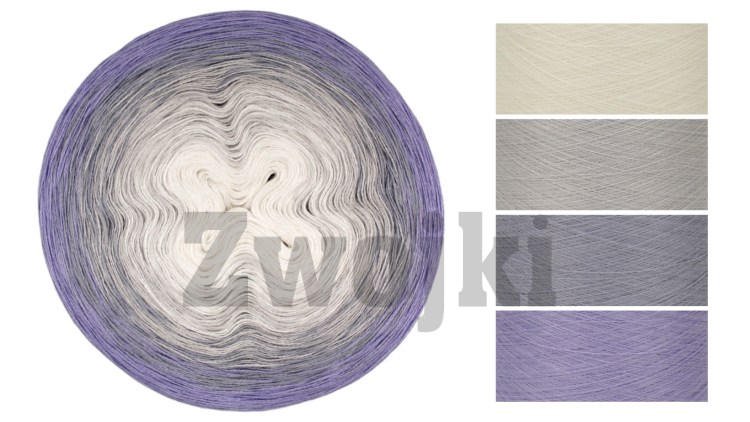 ZWOJEK Less Ba115  - Full Moon by Zaplątane Linki  - kreda/jasny szary/stalowy/fiołek