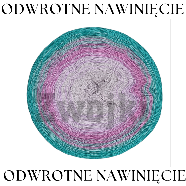 Odwrotne nawinięcie_ZWOJEK Less Ba12 - szmaragd/patyna/wrzos/lawenda/jasny szary