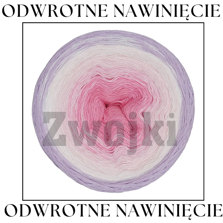 Odwrotne nawinięcie_ZWOJEK Less Ba80 - lawenda/biały/pastelowy róż/jasny róż/róż