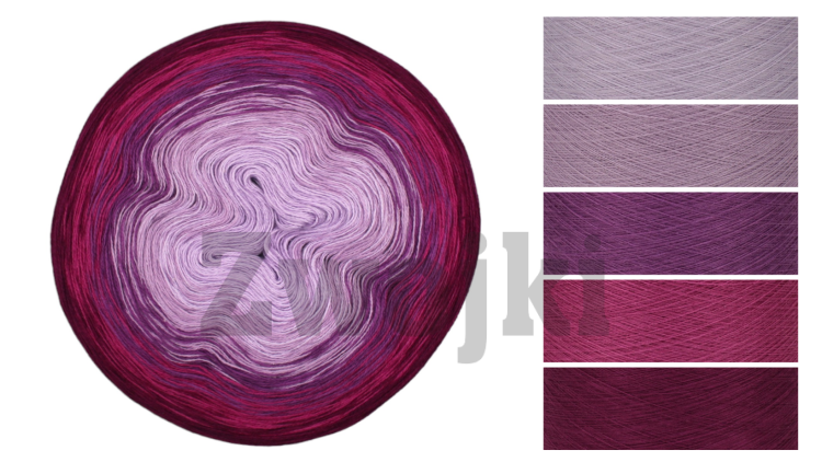 ZWOJEK Less Ba139 -  Jagodowe Love -  lawenda/ametyst/oleander/piwonia/jeżyna