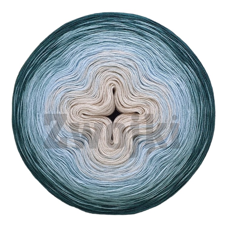 ZWOJEK Less Ba141  -  Piaski nad morzem - pudrowy beż/jasny błękit/patyna/ciemny  szmaragd