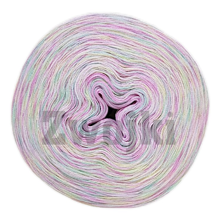 Zwojek Melanż  Mel-F 02 -  wanilia/mięta/róż/jasny róż, 4 nitki