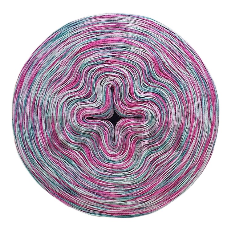 Zwojek Melanż  Mel-F 03 -  fuksja/róż/mięta/szmaragd, 4 nitki