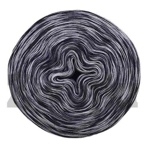 Zwojek Melanż  Mel-F 25 - jasny szary/średni szary/ciemny szary/czarny, 4 nitki