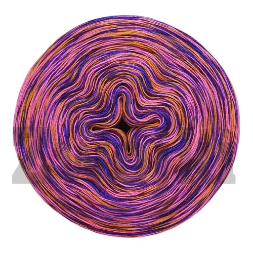 Zwojek Melanż  Mel-F 26 - ultrafiolet/wino/neonowy róż/pomarańcz, 4 nitki