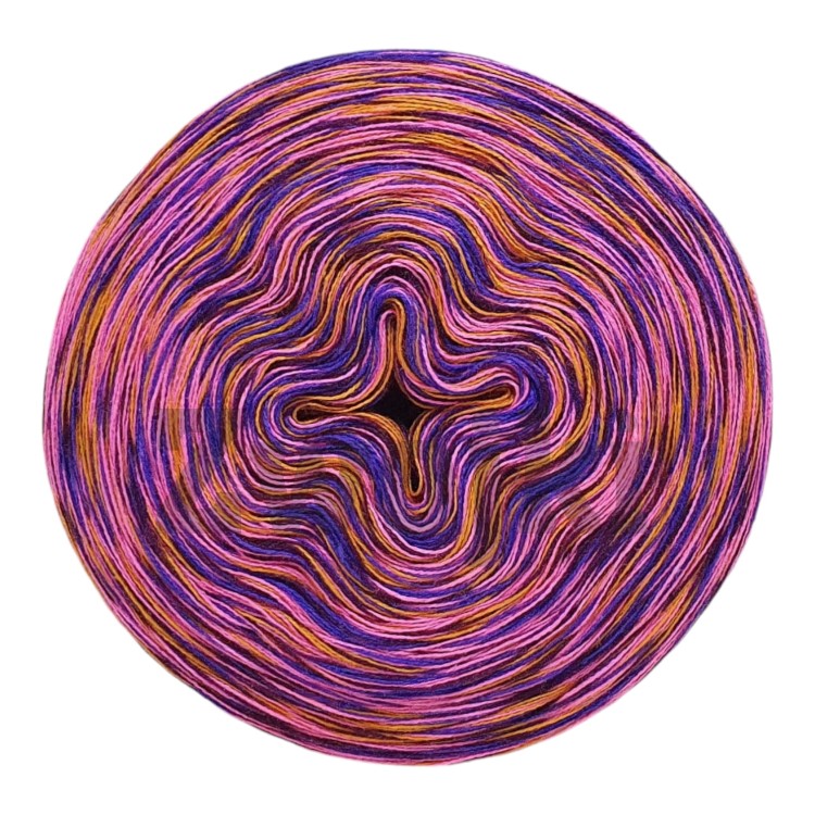 Zwojek Melanż  Mel-F 26 - ultrafiolet/wino/neonowy róż/pomarańcz, 4 nitki