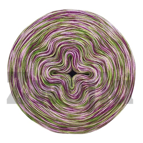 Zwojek Melanż  Mel-F 27 - paproć/jasna zieleń/róż/jeżyna, 4 nitki