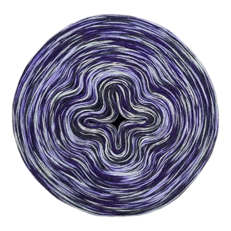 Zwojek Melanż  Mel-F 28 - fiołek/fiolet/jasna mięta/ciemny szary, 4 nitki