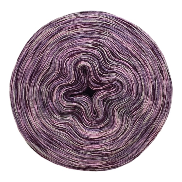 Zwojek Melanż  Mel-F 32 - zimny beż/malinowy róż/blady fiolet/wino, 4 nitki