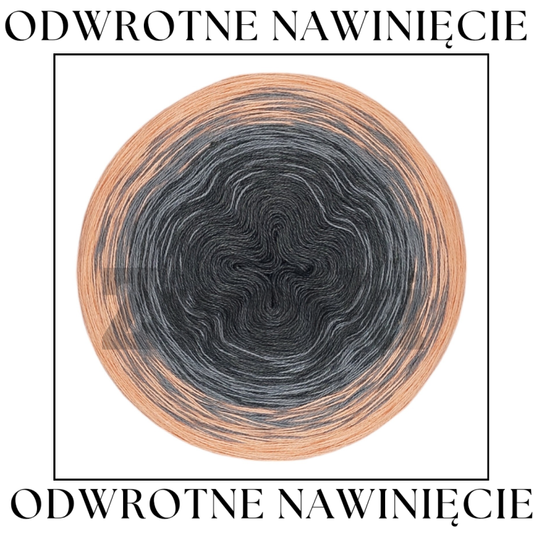 Odwrotne nawinięcie_ZWOJEK Less Ba122 - Łapacz snów - brzoskwinia/sredni szary/ciemny szary