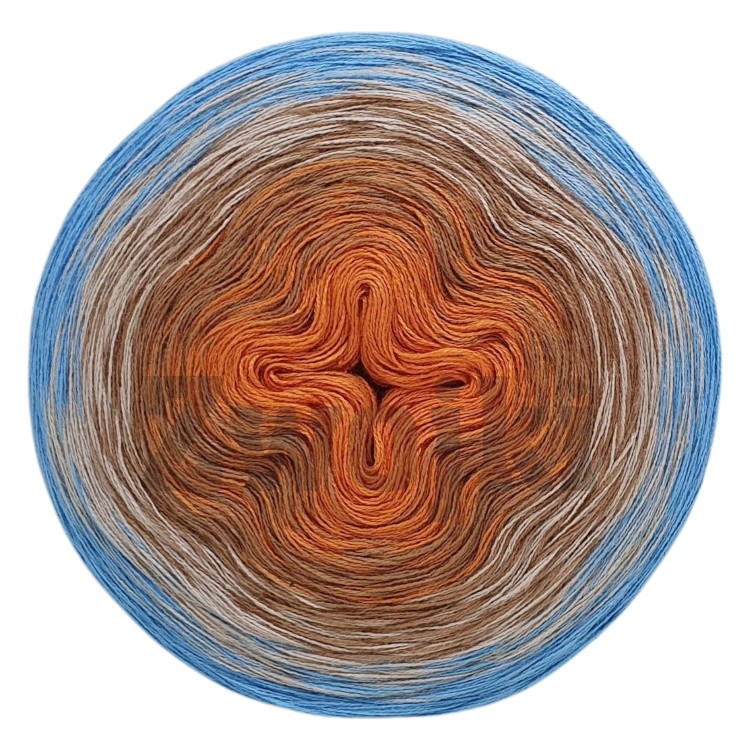 ZWOJEK Less Ba147  - koniak/ciepły brąz/zimny beż/cyjan