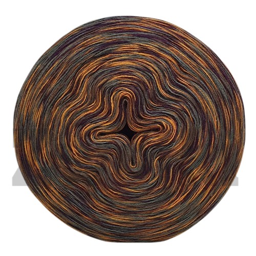 Zwojek Melanż  Mel-F 34 -  khaki/bakłażan/orzech/pomarańcz, 4 nitki