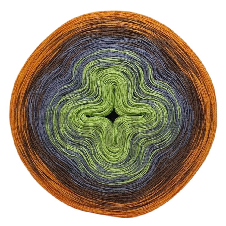 ZWOJEK Less Ba154 - jasna zieleń/średni szary/orzech/pomarańcz