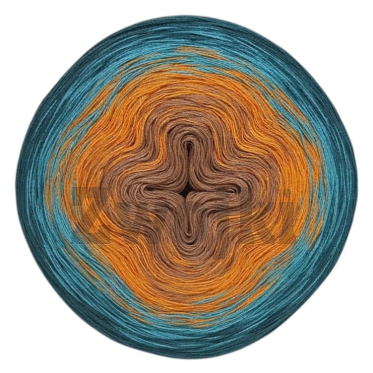 ZWOJEK Less Ba155 - ciepły brąz/pomarańcz/szmaragd/ciemny szmaragd