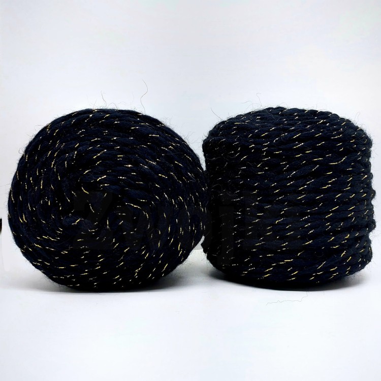 Zwojki Bulky Shine/czarny/~150m