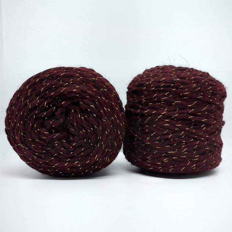 Zwojki Bulky Shine/burgund/~150m