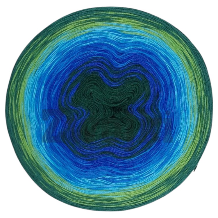 ZWOJEK Less Ba158 by ananxo handmade - Gdy trawa zieleni się nad błękitem jeziora - butelkowa zieleń/lapis/lazur/cyjan/zieleń/ciemny szmaragd