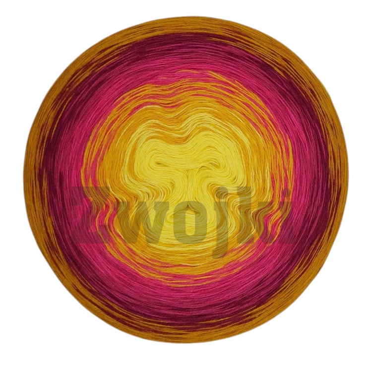 ZWOJEK Ba159 by ananxo handmade - Gdy słońce wstaje w ciepły dzień - musztarda/jeżyna/piwonia/fuksja/kurkuma/żółty