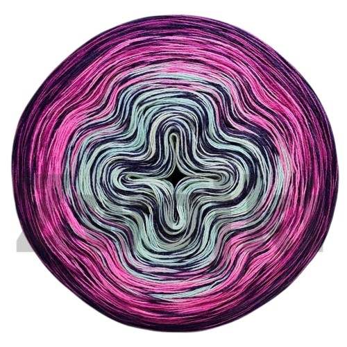 Zwojek Core 03 - W śliwkowym sadzie - Core: fiolet, Ombre: jasna mięta/mięta/neonowy róż/gorący róż