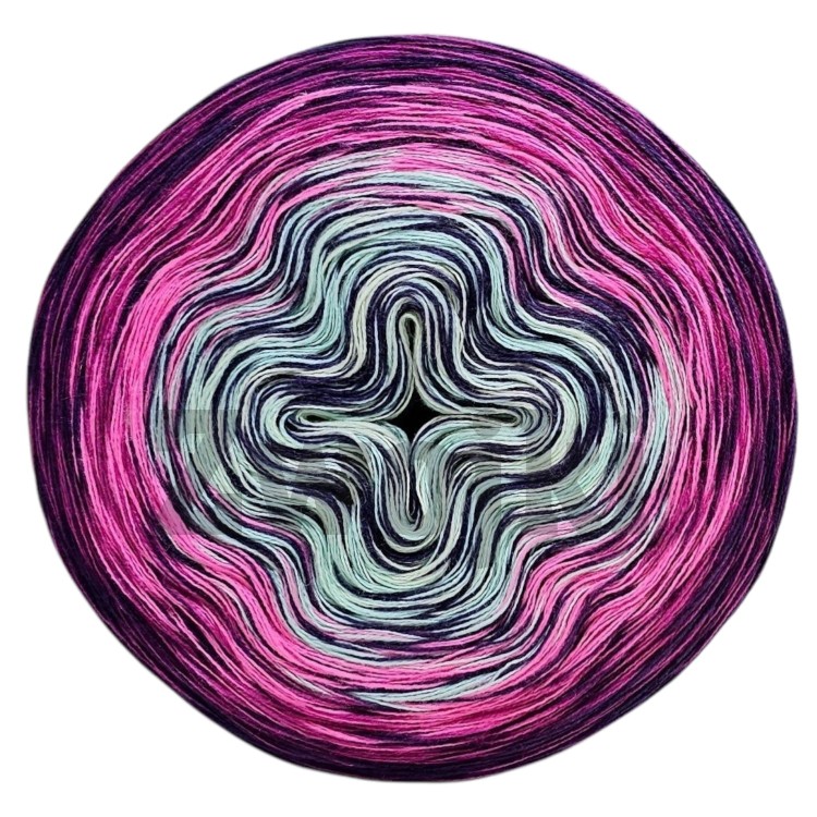 Zwojek Core 03 - W śliwkowym sadzie - Core: fiolet, Ombre: jasna mięta/mięta/neonowy róż/gorący róż