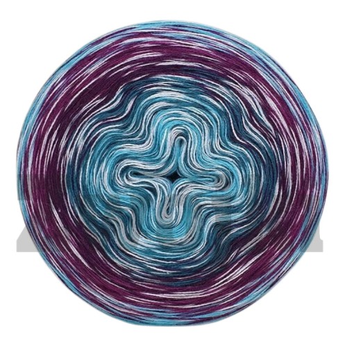 Zwojek Core 09 - Motyli lot- Core: biały, Ombre: turkus/malachit/wino/jeżyna/turkus