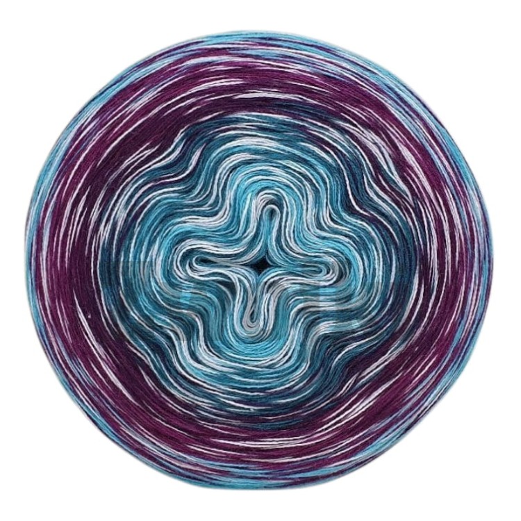 Zwojek Core 09 - Motyli lot- Core: biały, Ombre: turkus/malachit/wino/jeżyna/turkus