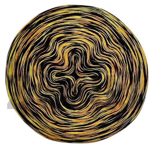 Zwojek Melanż  Mel-F 35 -  pomarańcz/słoneczko/czarny/czarny, 4 nitki