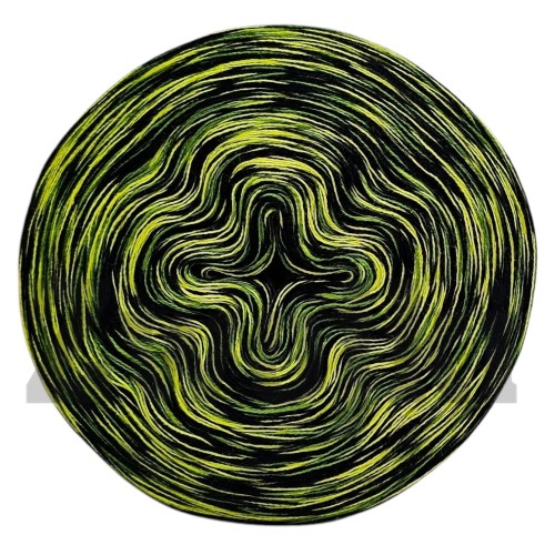 Zwojek Melanż  Mel-F 36 -  kiwi/paproć/czarny/czarny, 4 nitki